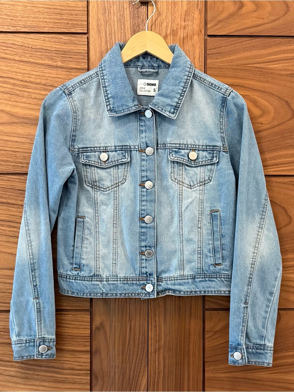 Ci Sono EUC Light Blue Denim Classic Cropped Spring Summer Jacket - Sz S